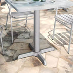 Base a X per tavolo da ristorante da 56 x 56 cm con colonna per tavolo alta 7,6 cm di diametro