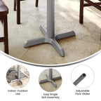Base a X per tavolo da ristorante da 56 x 56 cm con colonna per tavolo alta 7,6 cm di diametro