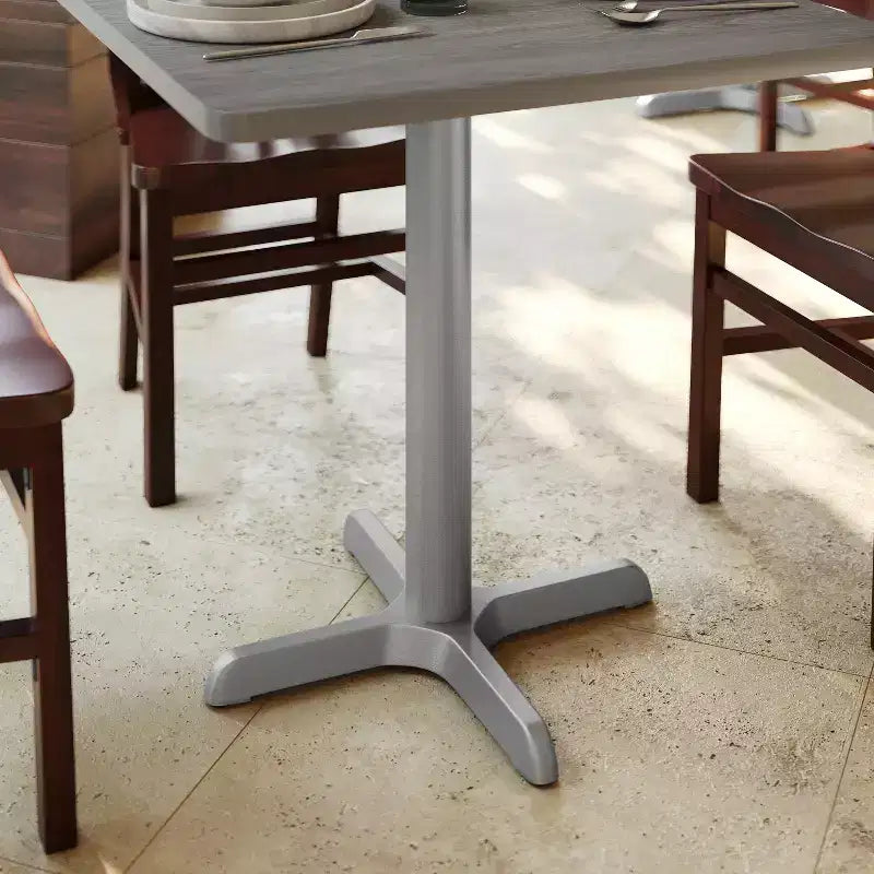 Base a X per tavolo da ristorante da 56 x 56 cm con colonna per tavolo alta 7,6 cm di diametro