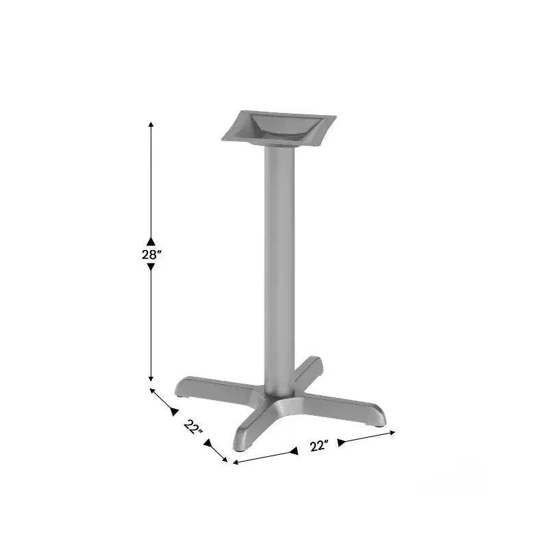 Base a X per tavolo da ristorante da 56 x 56 cm con colonna per tavolo alta 7,6 cm di diametro