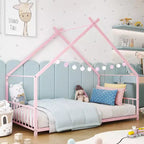 Struttura letto Montessori a pavimento per bambini, casa in metallo, misura singola