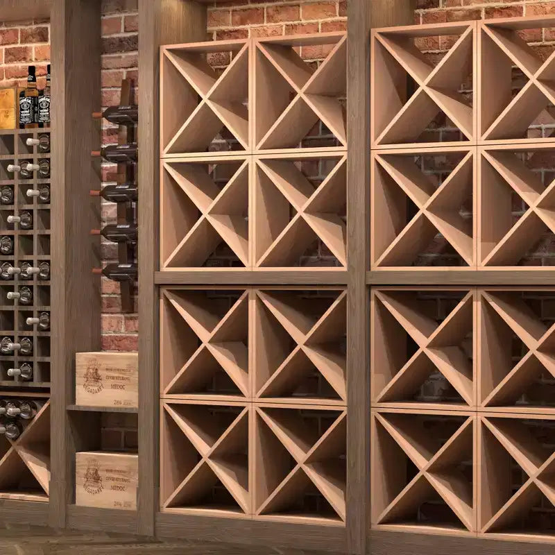 4 Pz Portabottiglie Vino Impilabile Modulare da 24 Bottiglie, Espositore da Vino Autoportante in Legno, Cubo Contenitore Vino per Bar Cantina Cucina
