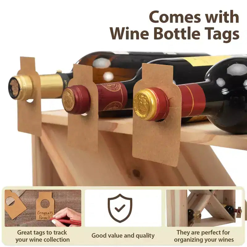 4 Pz Portabottiglie Vino Impilabile Modulare da 24 Bottiglie, Espositore da Vino Autoportante in Legno, Cubo Contenitore Vino per Bar Cantina Cucina