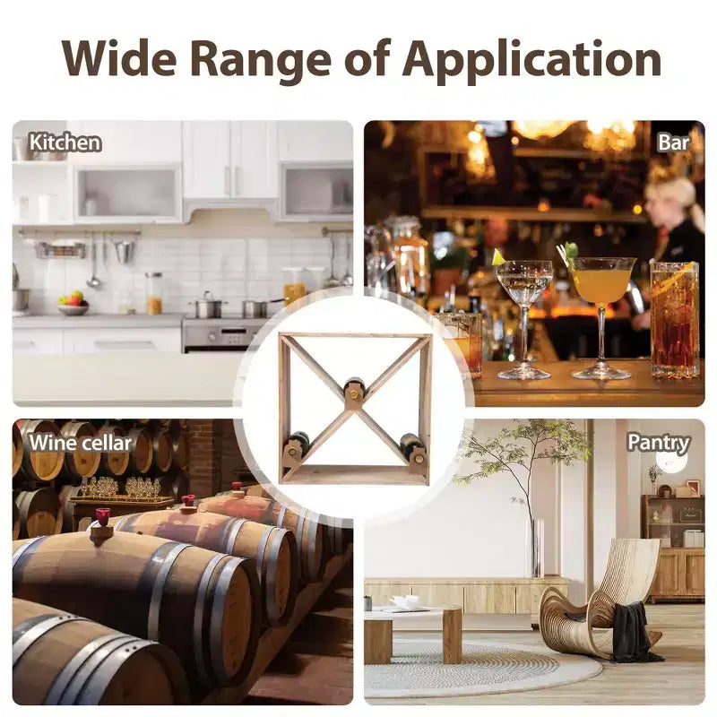 4 Pz Portabottiglie Vino Impilabile Modulare da 24 Bottiglie, Espositore da Vino Autoportante in Legno, Cubo Contenitore Vino per Bar Cantina Cucina