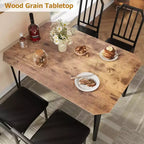 Set da pranzo per 4 persone - Tavolo e sedie da cucina compatti da 5 pezzi con design smussato, Marrone Rustico