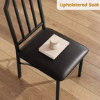 Set da pranzo per 4 persone - Tavolo e sedie da cucina compatti da 5 pezzi con design smussato, Marrone Rustico