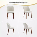 Set di 2 sedie da pranzo, sedia da cucina imbottita in lino con gambe in legno massello, schienale ad alette, per sala da pranzo, soggiorno