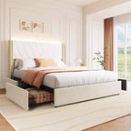 Letto Queen Size - Luci LED e Cassetti Contenitore