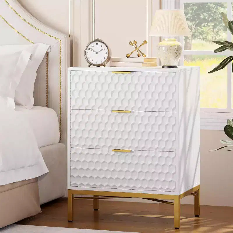 Comò moderno a 3 cassetti - Cassettiera spaziosa per camera da letto e soggiorno