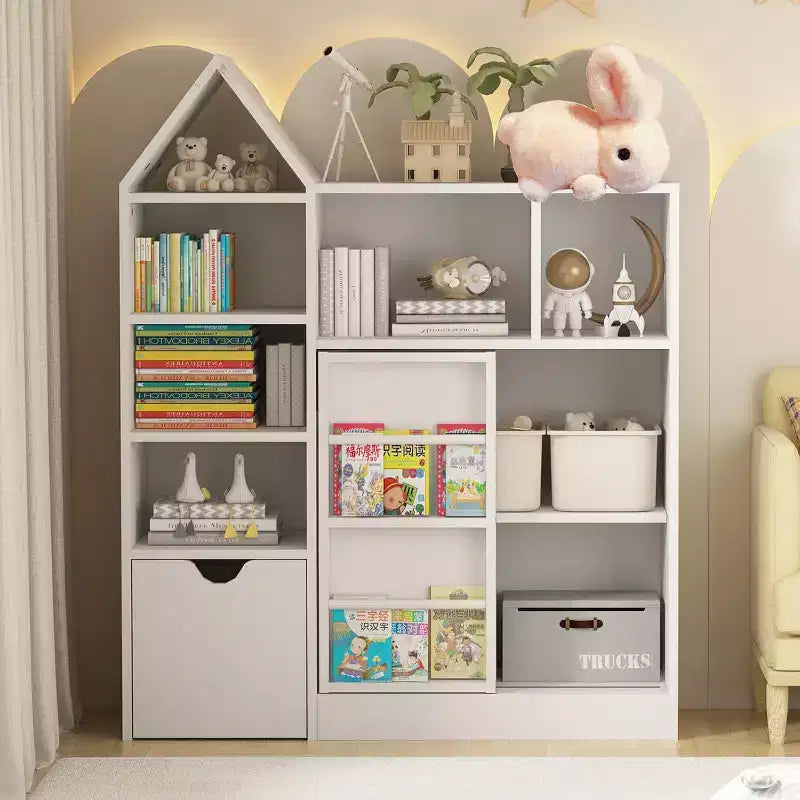 COZONY 43.7 Kids Toy Storage Organizer & Bookshelf, Toy Chest with Movable Drawers & Cubbies, Floor Storage for Playroom, Bedroom, Classroom, White