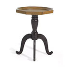 Tavolino d'appoggio Rhea effetto legno stile country francese con piano ottagonale