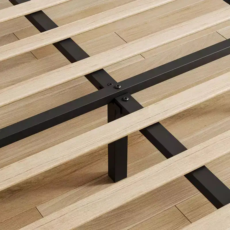 Struttura letto imbottita matrimoniale con testiera regolabile - Struttura letto a piattaforma trapuntata in velluto, non è necessario il box spring, Beige