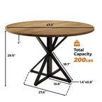 Tavolino da caffè rotondo in legno da 47 cm con piedistallo in metallo e 4 parti di piano del tavolo, salvaspazio per la cucina di casa