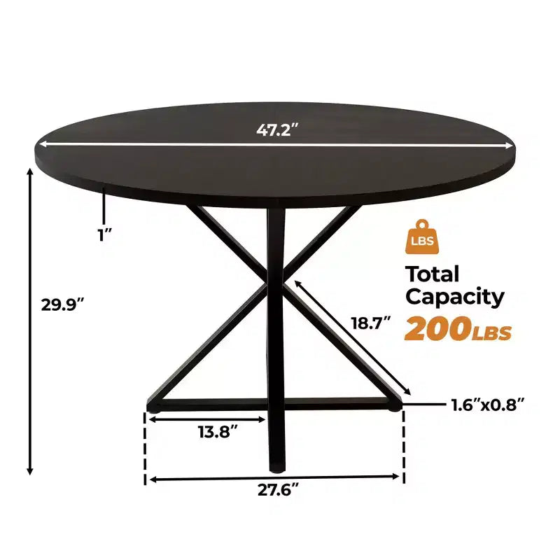 Tavolino da caffè rotondo in legno da 47 cm con piedistallo in metallo e 4 parti di piano del tavolo, salvaspazio per la cucina di casa