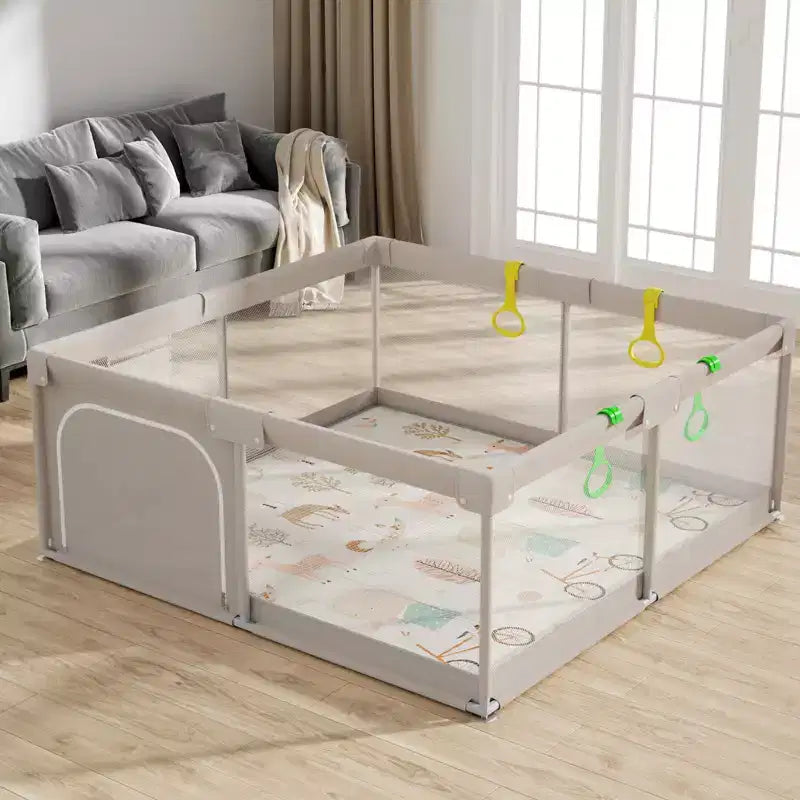 Box per bambini con tappeto 150 x 150 cm, box per neonati e bambini, centro attività per interni ed esterni, recinzione di sicurezza per bambini