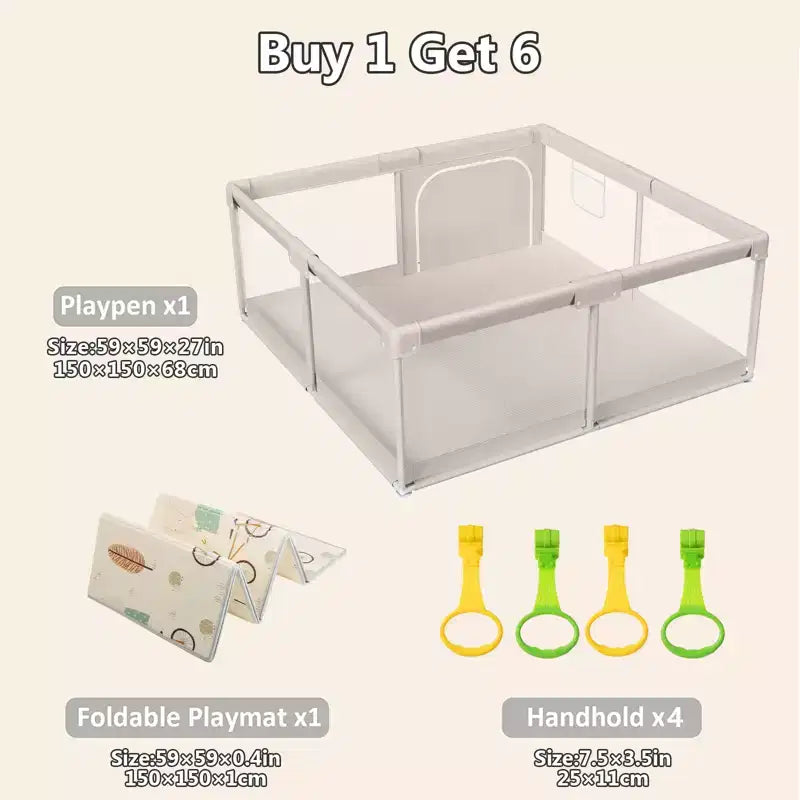 Box per bambini con tappeto 150 x 150 cm, box per neonati e bambini, centro attività per interni ed esterni, recinzione di sicurezza per bambini