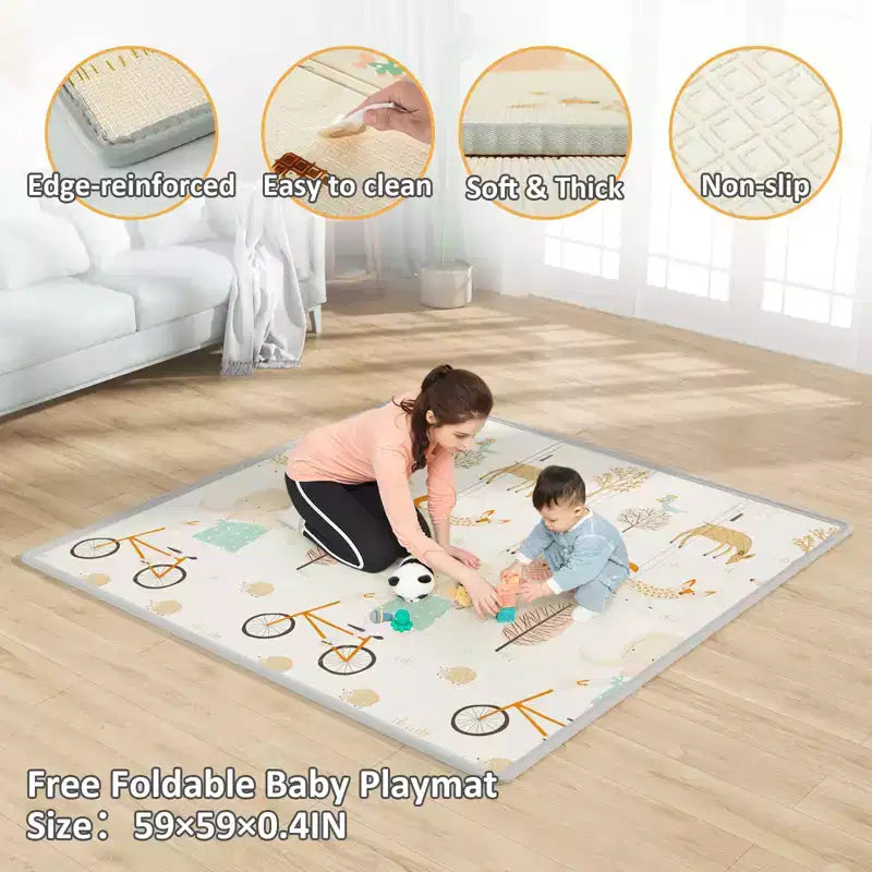 Box per bambini con tappeto 150 x 150 cm, box per neonati e bambini, centro attività per interni ed esterni, recinzione di sicurezza per bambini
