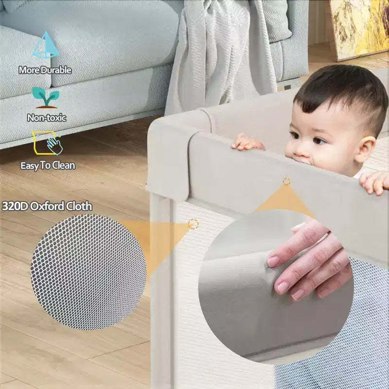 Box per bambini con tappeto 150 x 150 cm, box per neonati e bambini, centro attività per interni ed esterni, recinzione di sicurezza per bambini