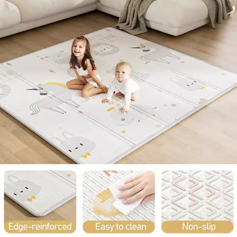 Box per bambini con tappeto 150 x 150 cm, box per neonati e bambini, centro attività per interni ed esterni, recinzione di sicurezza per bambini