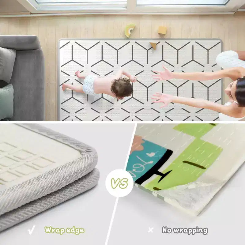 Box per bambini con tappeto 150 x 150 cm, box per neonati e bambini, centro attività per interni ed esterni, recinzione di sicurezza per bambini