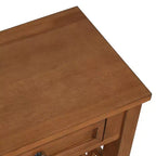 Consolle Overton Vintage in Legno Massello con 4 Cassetti e Ripiano Aperto