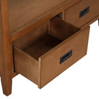 Consolle Overton Vintage in Legno Massello con 4 Cassetti e Ripiano Aperto