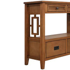 Consolle Overton Vintage in Legno Massello con 4 Cassetti e Ripiano Aperto