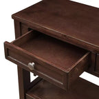 Consolle Overton Vintage in Legno Massello con 4 Cassetti e Ripiano Aperto