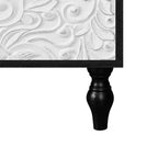 Mobiletto Contenitore con Anta Intagliata a Fiori, Credenza da Ingresso con Maniglia in Metallo, Mobiletto per Soggiorno