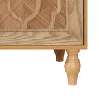 Mobiletto Contenitore con Anta Intagliata a Fiori, Credenza da Ingresso con Maniglia in Metallo, Mobiletto per Soggiorno