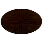 Tavolino da caffè ovale in legno da 42'' con 2 ripiani e mensola aperta per soggiorno, beige e piano color espresso