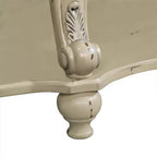 Tavolino da caffè ovale in legno da 42'' con 2 ripiani e mensola aperta per soggiorno, beige e piano color espresso