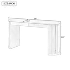 Consolle lunga 59 pollici con design a linee curve e dritte per ingresso e soggiorno, nera