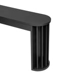Consolle lunga 59 pollici con design a linee curve e dritte per ingresso e soggiorno, nera