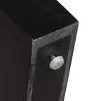 Consolle rustica con frontale del cassetto scanalato, angoli arrotondati e gambe spesse per corridoio e soggiorno, nera