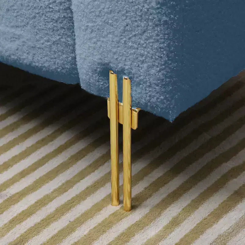 Panca imbottita azzurra chiara larga 135 cm, divanetto moderno a 2 posti per camera da letto, ingresso o corridoio, panca fondoletto con seduta comoda