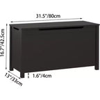 Contenitore Giocattoli in Legno con Cerniera di Sicurezza, Cassapanca Porta Giocattoli per Bambini con Coperchio per Camera da Letto, Sala Giochi, Soggiorno, 80x33x42.4 cm Marrone Scuro