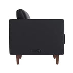 Divano da reception HERCULES Artemis imbottito con 4 prese CA/2 porte USB/2 porte USB-C e gambe in legno di noce con piedini regolabili