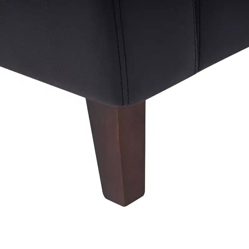 Divano da reception HERCULES Artemis imbottito con 4 prese CA/2 porte USB/2 porte USB-C e gambe in legno di noce con piedini regolabili