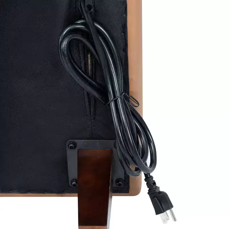 Divano da reception HERCULES Artemis imbottito con 4 prese CA/2 porte USB/2 porte USB-C e gambe in legno di noce con piedini regolabili