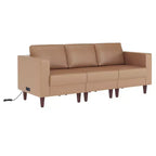 Divano da reception HERCULES Artemis imbottito con 4 prese CA/2 porte USB/2 porte USB-C e gambe in legno di noce con piedini regolabili