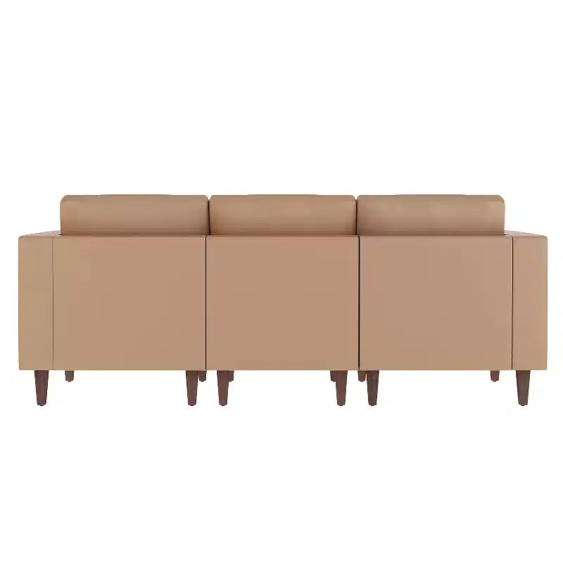 Divano da reception HERCULES Artemis imbottito con 4 prese CA/2 porte USB/2 porte USB-C e gambe in legno di noce con piedini regolabili