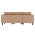 Divano da reception HERCULES Artemis imbottito con 4 prese CA/2 porte USB/2 porte USB-C e gambe in legno di noce con piedini regolabili