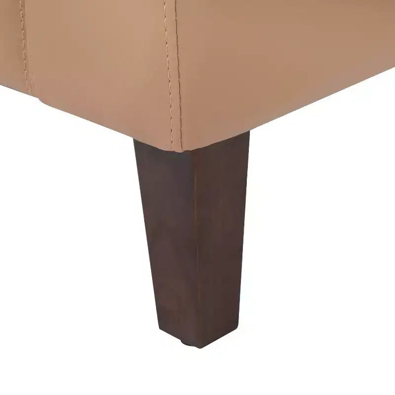 Divano da reception HERCULES Artemis imbottito con 4 prese CA/2 porte USB/2 porte USB-C e gambe in legno di noce con piedini regolabili