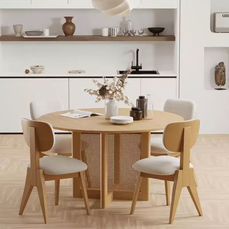 Sedie da pranzo set da 2 con gambe in legno naturale per sala da pranzo domestica