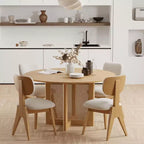 Sedie da pranzo set da 2 con gambe in legno naturale per sala da pranzo domestica