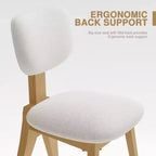 Sedie da pranzo set da 2 con gambe in legno naturale per sala da pranzo domestica