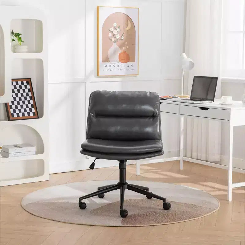 Sedia da Ufficio Regolabile in Altezza, Sedia Girevole Extra Large con Seduta e Schienale Imbottiti, Sedia da Computer per Ufficio, Sala Trucco