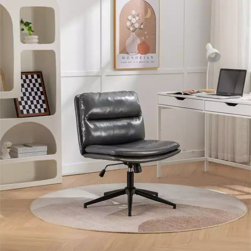 Sedia da Ufficio Regolabile in Altezza, Sedia Girevole Extra Large con Seduta e Schienale Imbottiti, Sedia da Computer per Ufficio, Sala Trucco