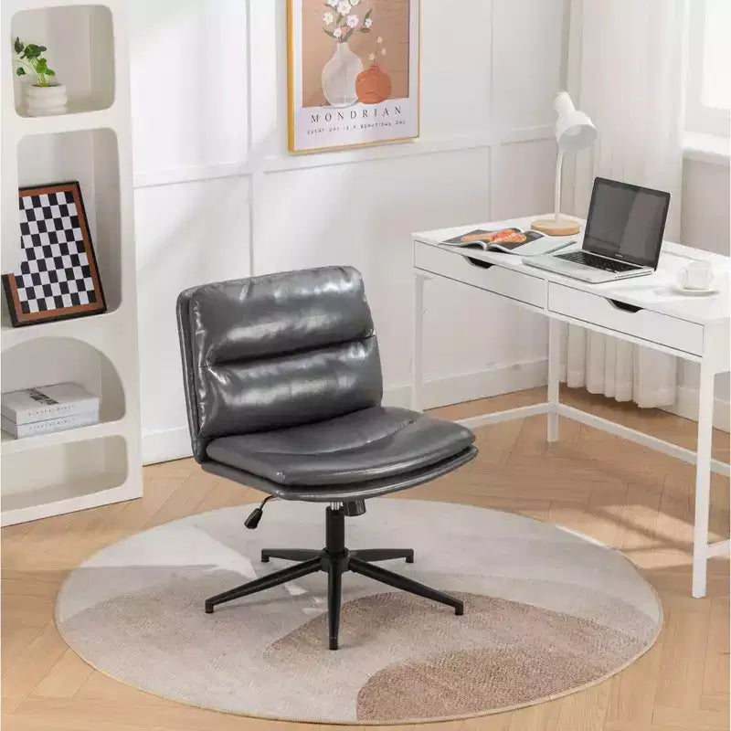 Sedia da Ufficio Regolabile in Altezza, Sedia Girevole Extra Large con Seduta e Schienale Imbottiti, Sedia da Computer per Ufficio, Sala Trucco